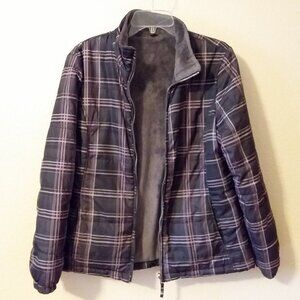 Gray Plaid Shell Jacket